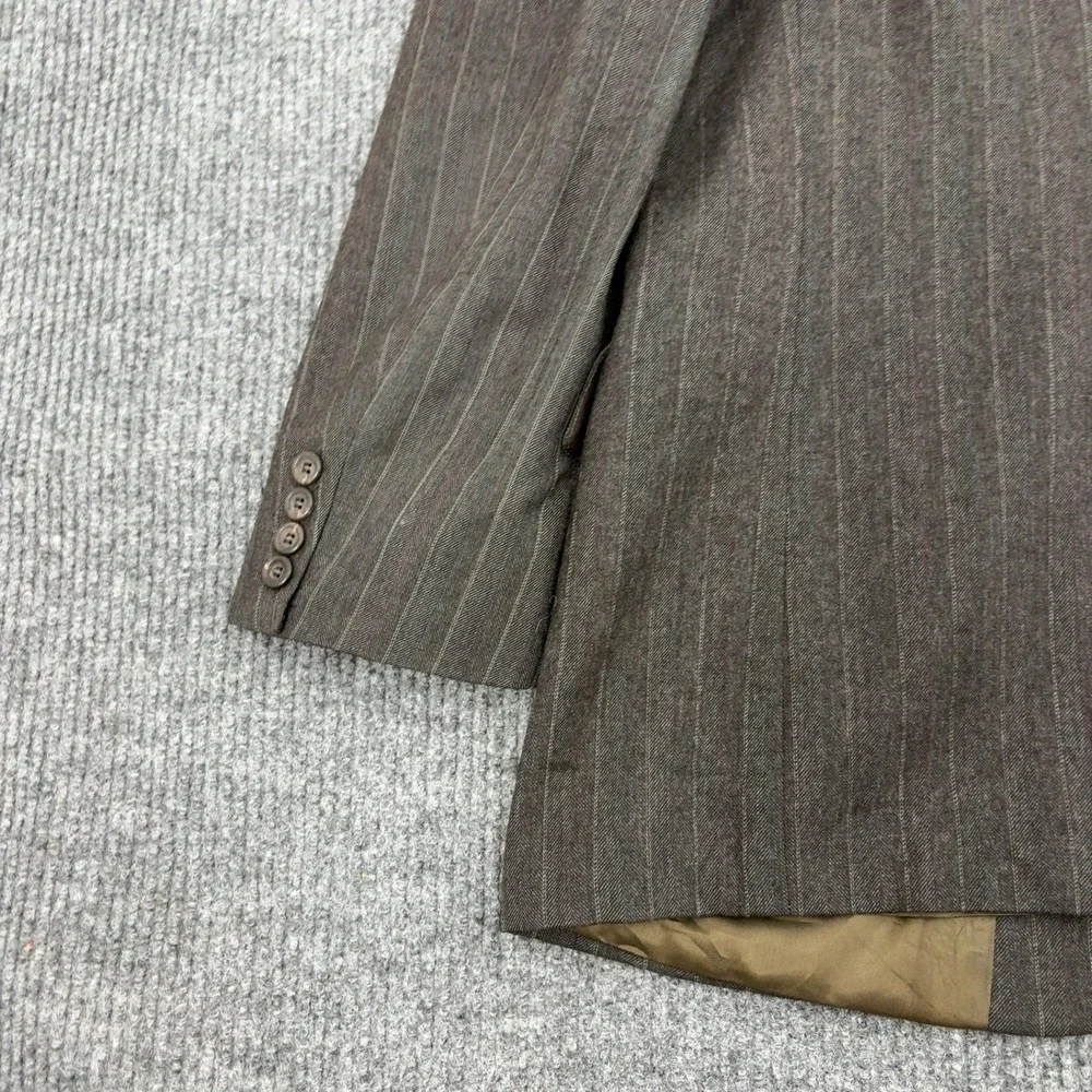 Vintage Mr Sid Blazer Mens 22.5x32.5 Brown Virgin Wool Pinstripe Sport Coat USA